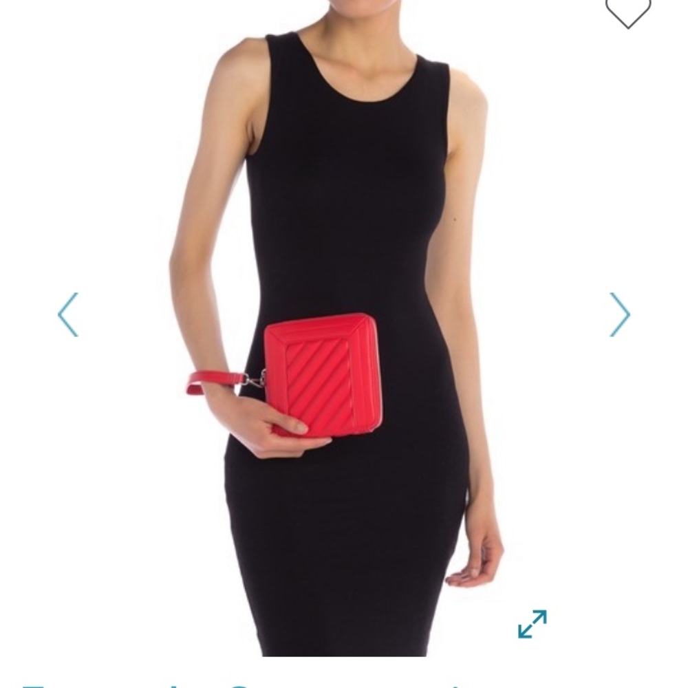 New FRENCH connection red quilted wristlet
